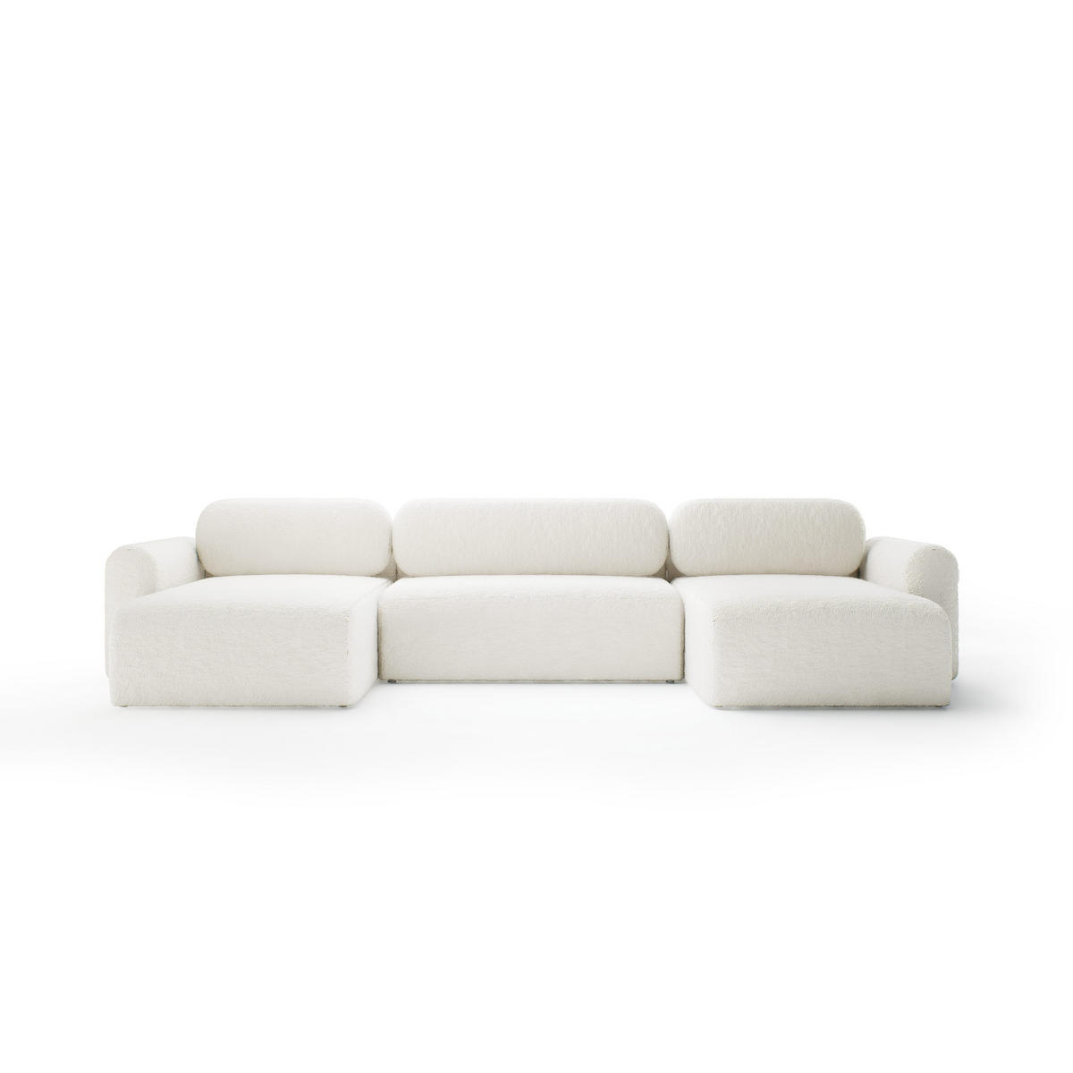 WOHNLANDSCHAFT mit Schlaffunktion Thekla U, Creme - Creme, Textil (366/70/150cm) - Fedve