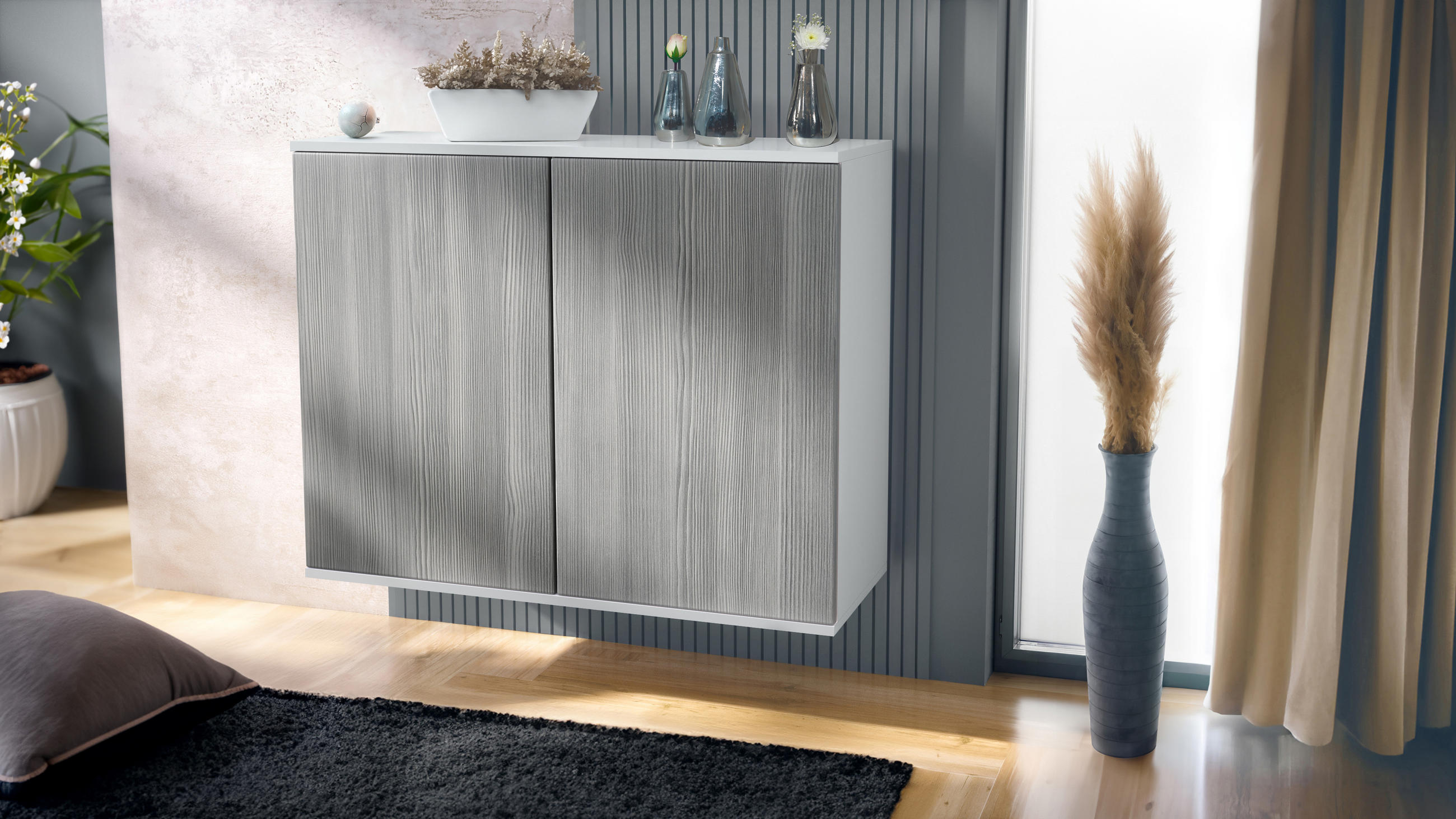KOMMODE Skadu Avola-Anthrazit - Anthrazit, Holzwerkstoff (92.5/73.5/35cm) - Vladon