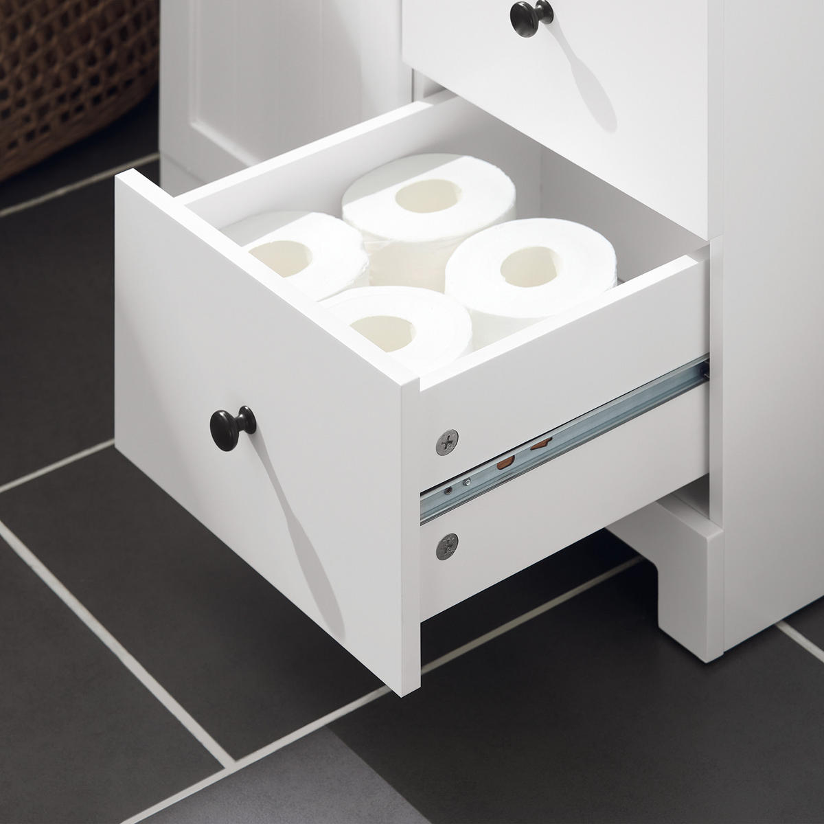 BADEZIMMERSCHRANK Weiß - Weiß, Holzwerkstoff (60/86/33cm) - SoBuy