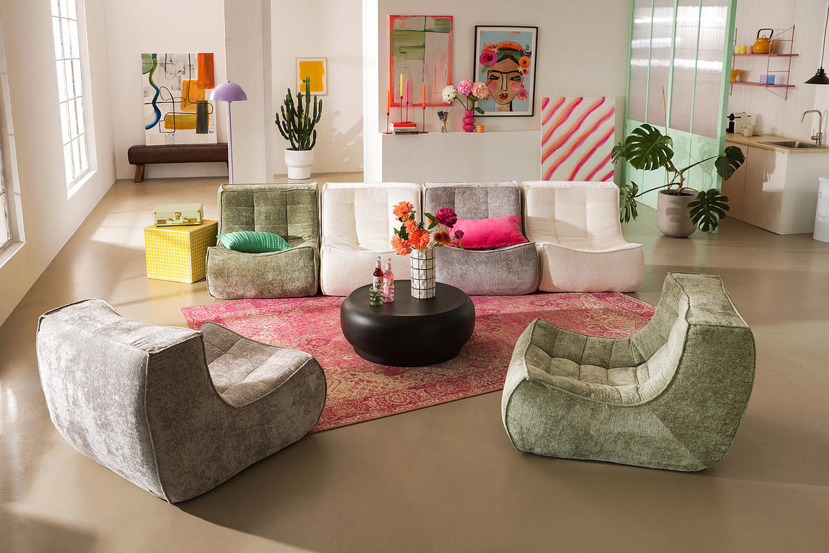 SESSEL - Bouclé - Grau, Textil (87/70/102cm) - home24