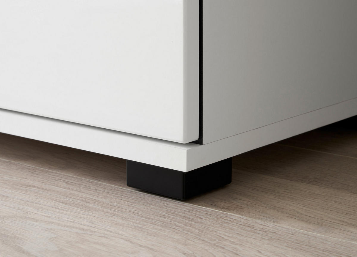 GARDEROBENBANK weiß Hochglanz 80 cm, Sitzbank mit Stauraum - Weiß Hochglanz/Schwarz, Holzwerkstoff/Kunststoff (80/50/40cm) - Furn.Design