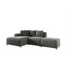 ECKSOFA Megan Xs In Stoff Salvador - Grau, Holzwerkstoff/Textil (304/165cm) - Fun Möbel