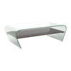 COUCHTISCH mit Ablage - Glas Design - Transparent & Schwarz - KELLY - Transparent/Schwarz, Glas (120/60/37cm) - Vente-Unique