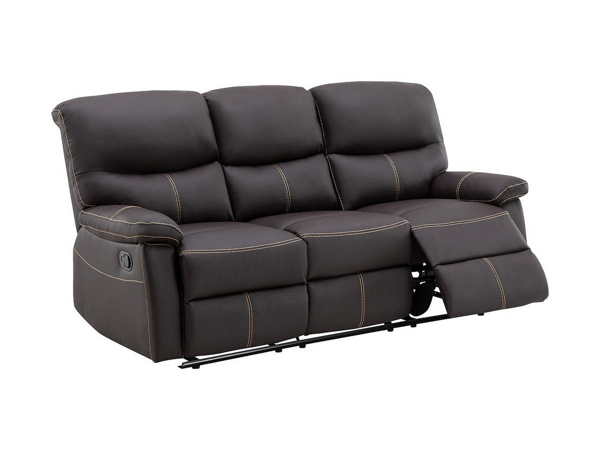 SOFAGARNITUR mit Relaxfunktion - 4 -Sitzer - Kunstleder - braun - CANBY - Braun, Leder (183/95/90cm) - Vente-Unique