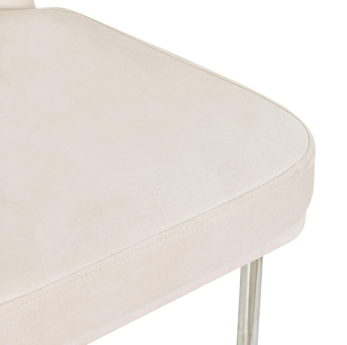 ESSZIMMERSTUHL 6er-Set gepolstert Samt Beige mit Metallbeinen - Beige, Metall (53/82/42.6cm) - Meubliv