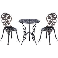 BISTROSET DE-07354 mit Gussrosenmuster und Schirmloch Bronze - Bronzefarben, Metall - ComfortXL