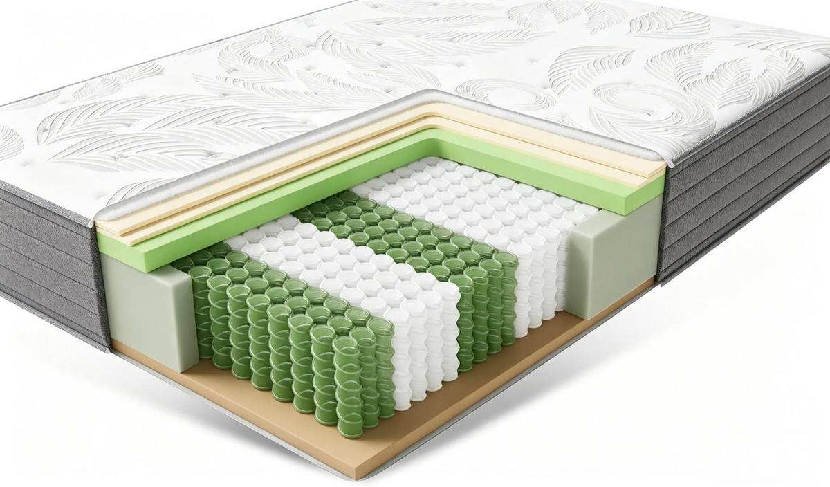 MATRATZE mit Taschenfederkern H3,90x200x22cm - Weiß, Textil (90/200cm) - HOMAVO