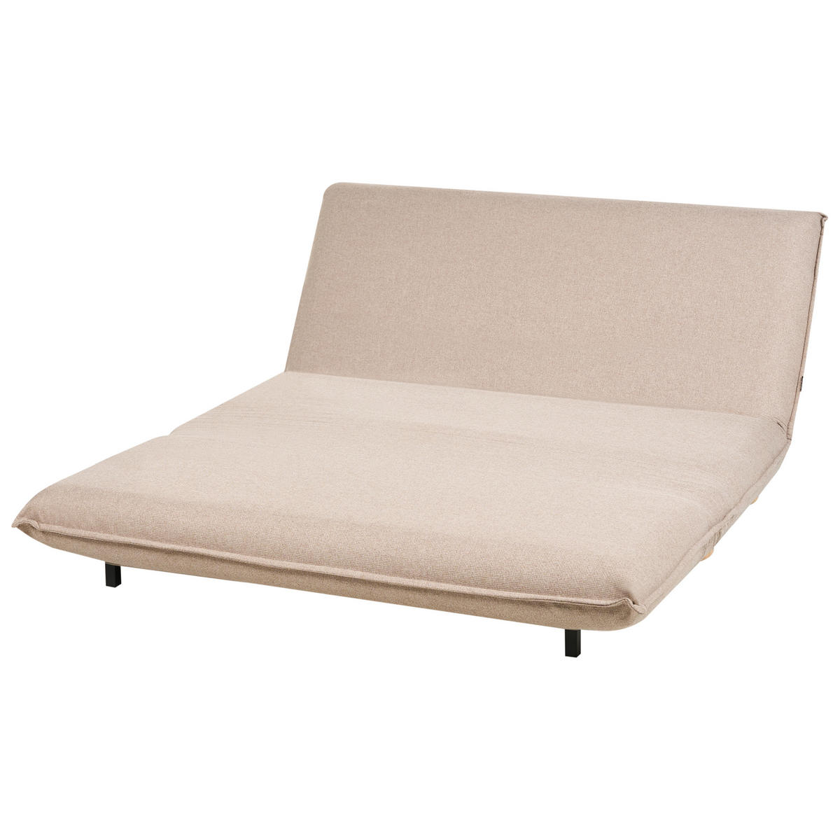 SCHLAFSOFA 2-Sitzer Kunstleinen Beige Abisko - Hellbraun/Beige, Textil (140/80/82cm) - Beliani