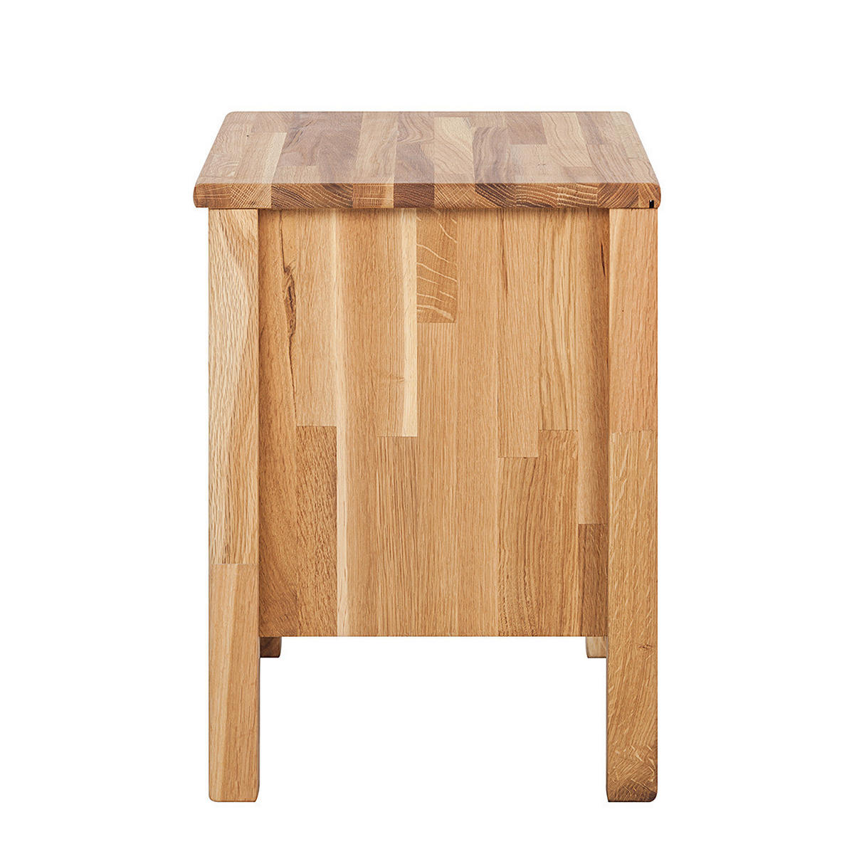 NACHTKOMMODE - Eiche massiv - geölt - Eichefarben, Holz (47/49/37cm) - home24