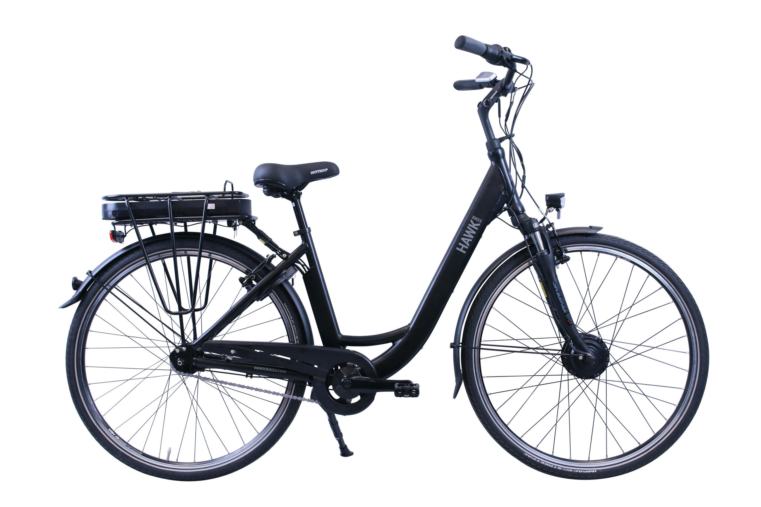 E-CITY Wave E-Bike Schwarz 7 Gang 28 Zoll Gr:46cm - Schwarz, Metall (46cm) - Hawk Bikes
