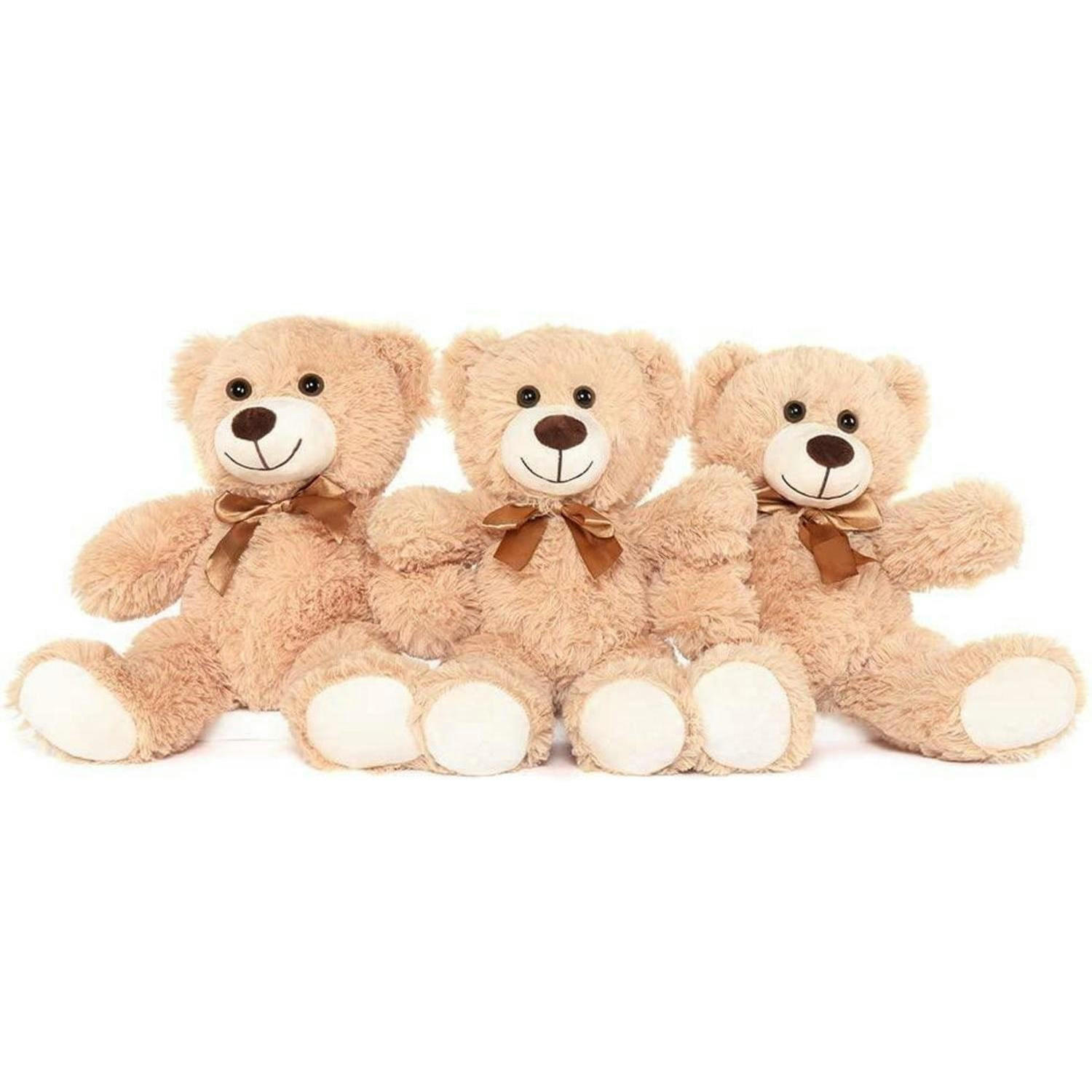 STOFFTIER 3-teiliges Set hellbraun 35 cm - Braun, Textil (50/100cm)