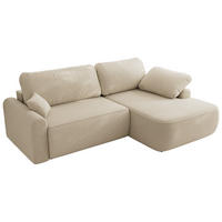 ECKSCHLAFSOFA CUBO L Beige Boucle - rechts - Beige/Schwarz, Kunststoff/Textil (187/273cm) - MKS