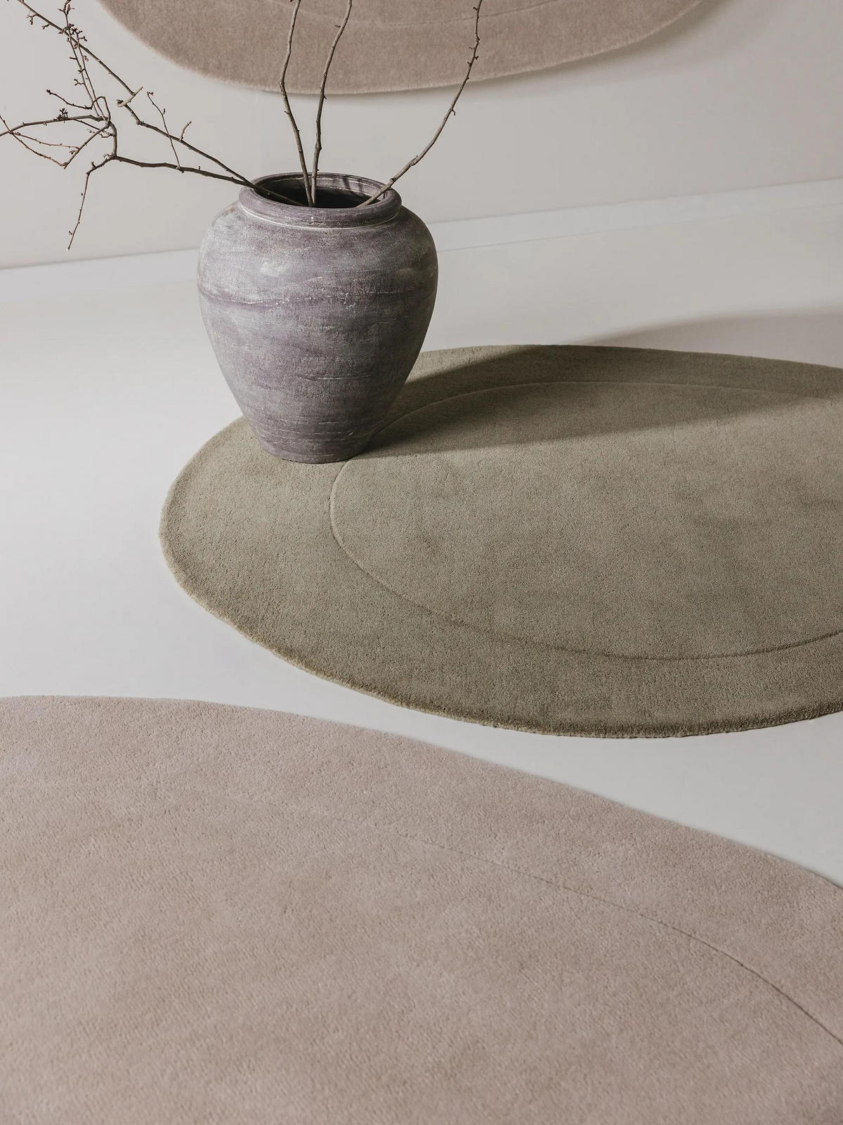 WOLLTEPPICH Shape Cream ø 200 cm rund - Creme, Textil (200/200cm) - benuta Pure