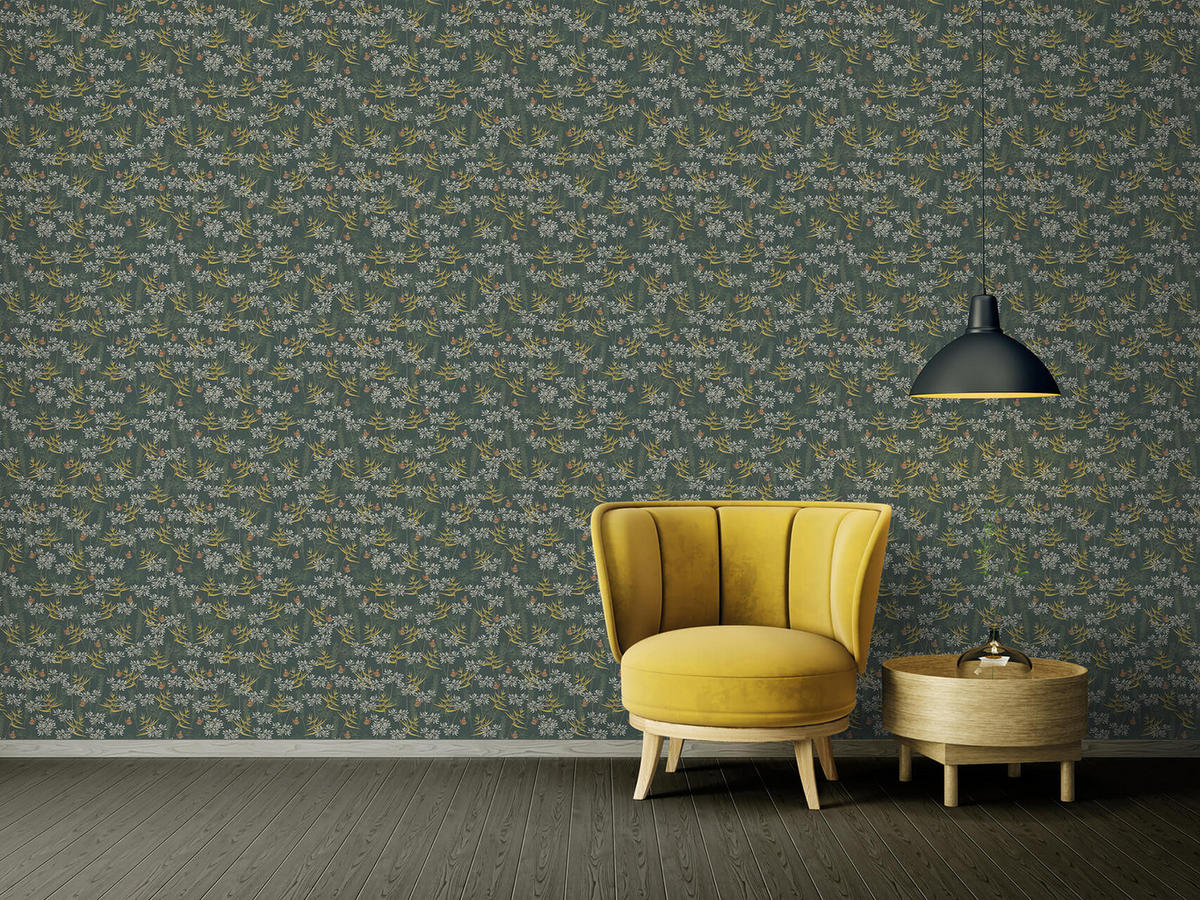 VLIESTAPETE Bunt 53/1005 cm - Petrol, Textil (53/1cm) - KUNSTLOFT