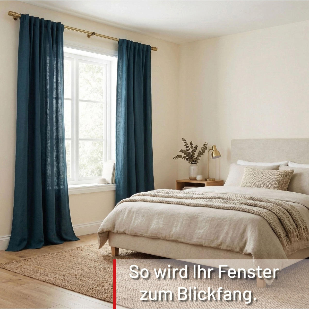 GARDINENSTANGE 1-Lauf Zylinder - Messingfarben, Metall (270cm) - Deco-Raum
