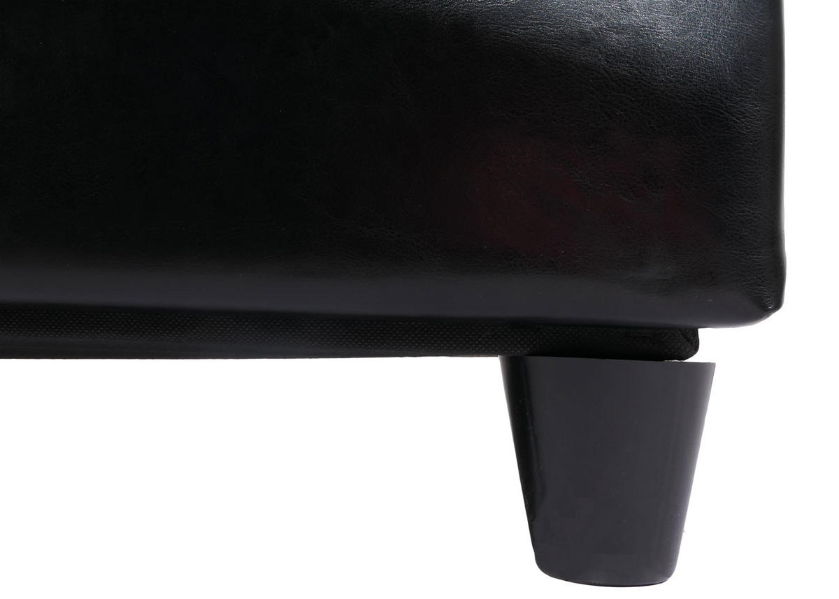 SITZBANK mit Aufbewahrung Lars XXL 45x180x45cm Creme Kunstleder - Schwarz, Kunststoff (180/45/45cm) - BERLINLODGE