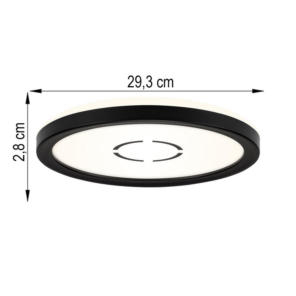 LED DECKENLEUCHTE Schwarz Backlight - Schwarz, Kunststoff (29.3/29.3/2.8cm) - Briloner