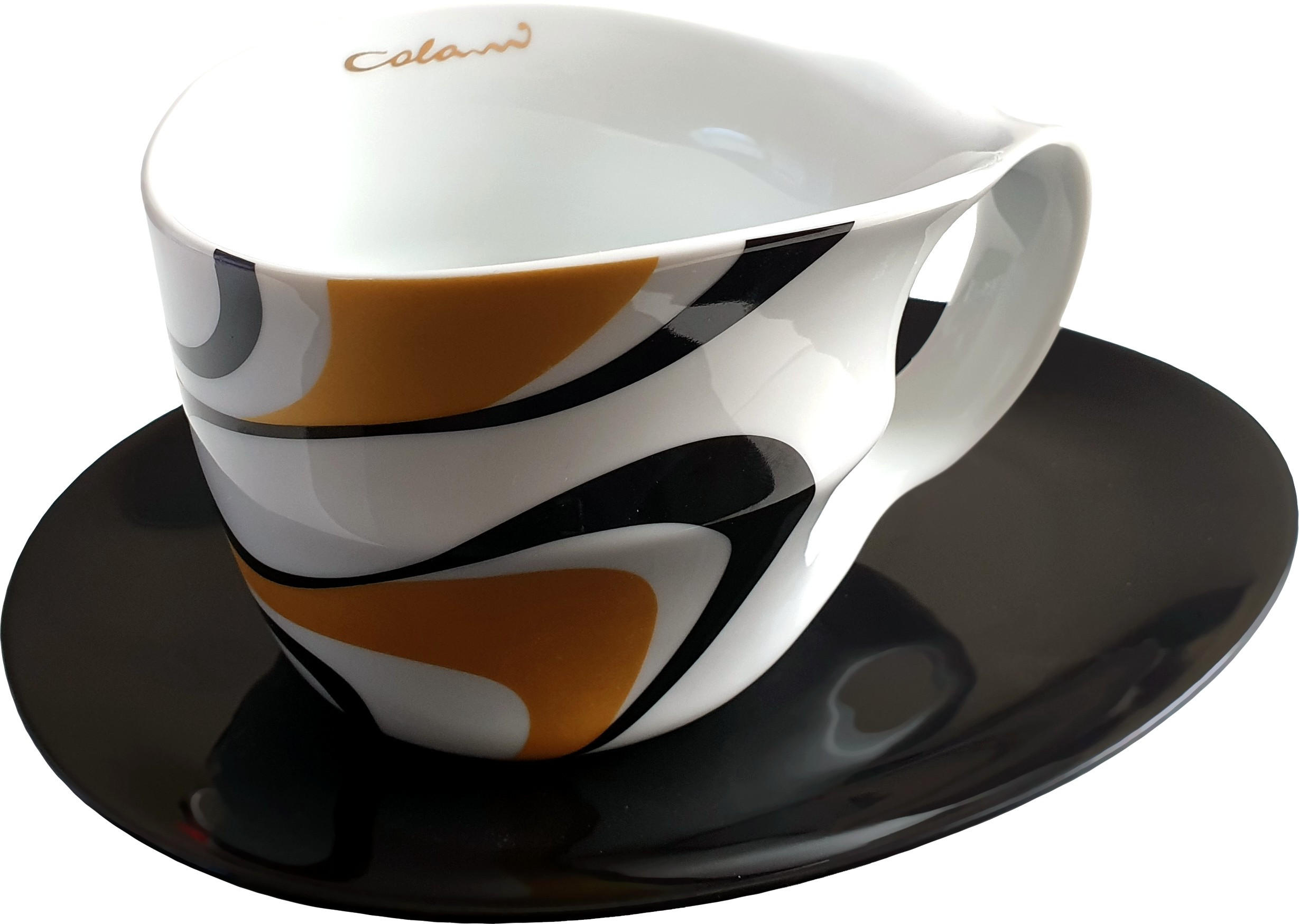JUMBOTASSE wave gold black - Goldfarben/Multicolor, Keramik (0.45L) - Luigi Colani Porzellan