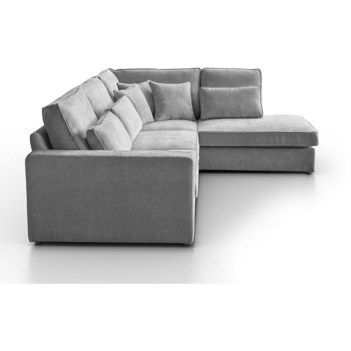 ECKSOFA Parma ohne Schlaffunktion hellgrau rechts - Hellgrau/Schwarz, Textil (314/224cm) - Beautysofa
