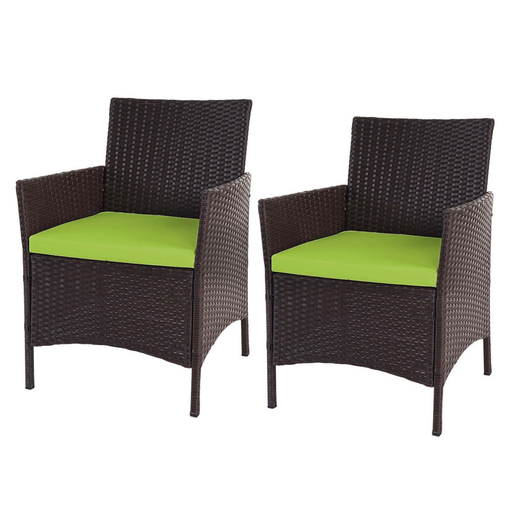 Thumbnail - MCW Poly-Rattan, Braun, Grün, Kunststoff, Gartenmöbel, Gartenmöbel-Sets