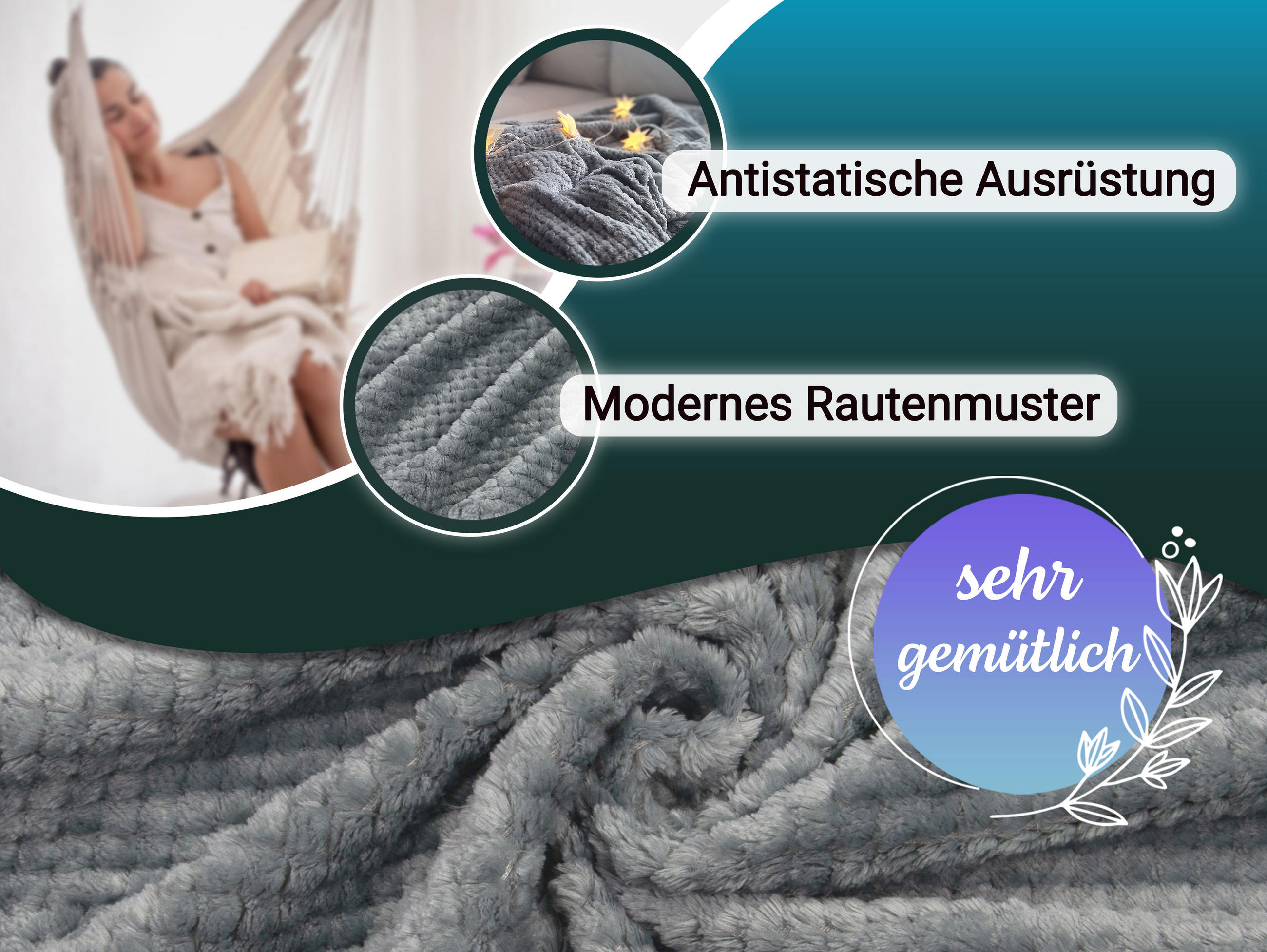 KUSCHELDECKE, 150x200 cm, 100% Polyester, Grau - Dunkelgrau, Textil (150/200cm) - Zollner