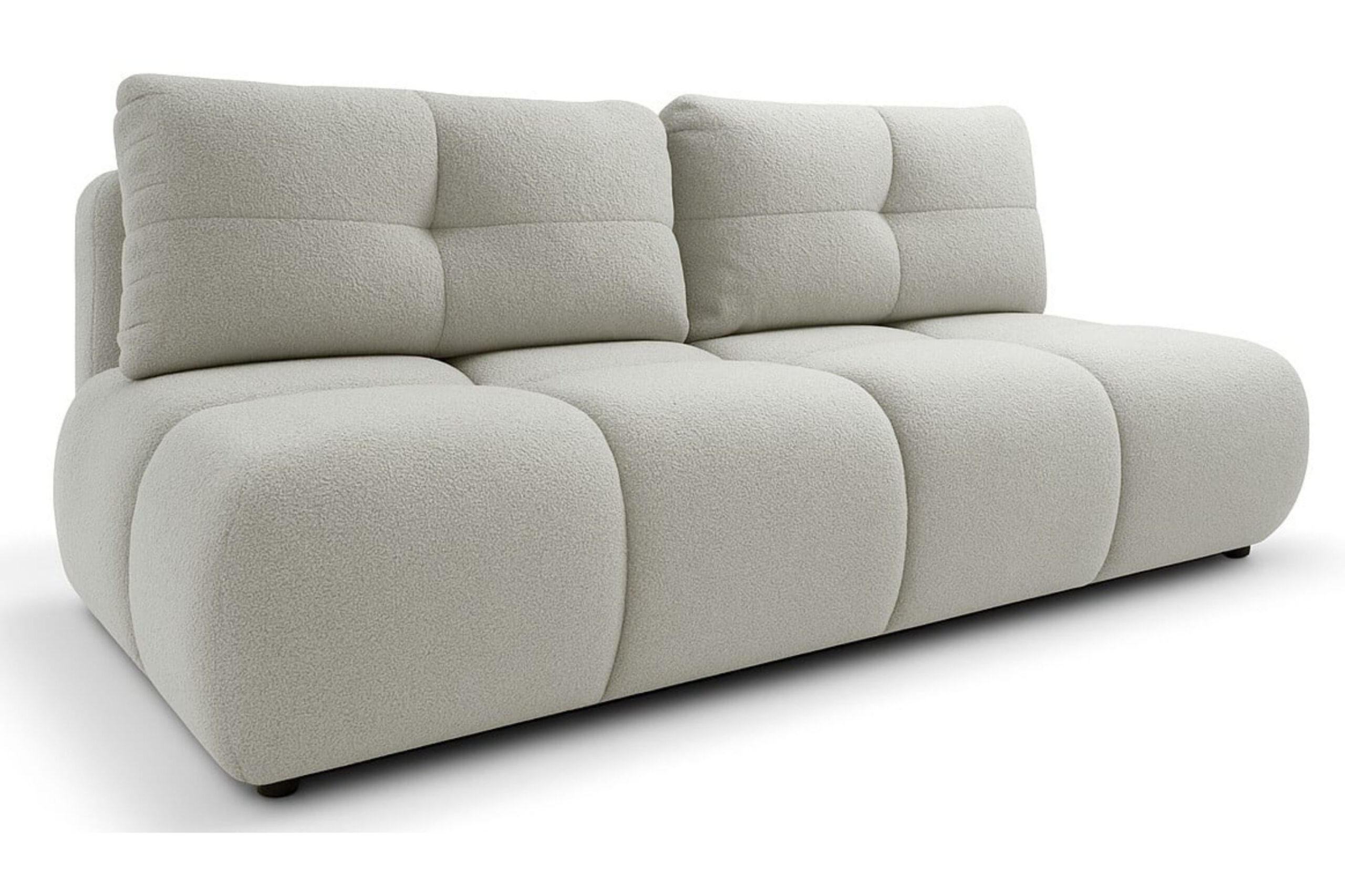 SCHLAFSOFA MILA, Sofa mit Schlaffunktion und Bettkasten, Farbe: Hellgrau, Bouclé-Stoff - Hellgrau, Textil (214/89/104cm) - Sepro Meble
