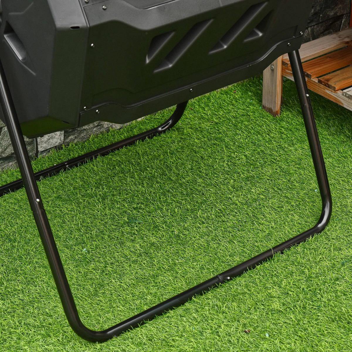 KOMPOSTBEHÄLTER DE-10147 2 Behälter, 160 L, drehbar Schwarz - Schwarz, Metall (64/96/71cm) - ComfortXL