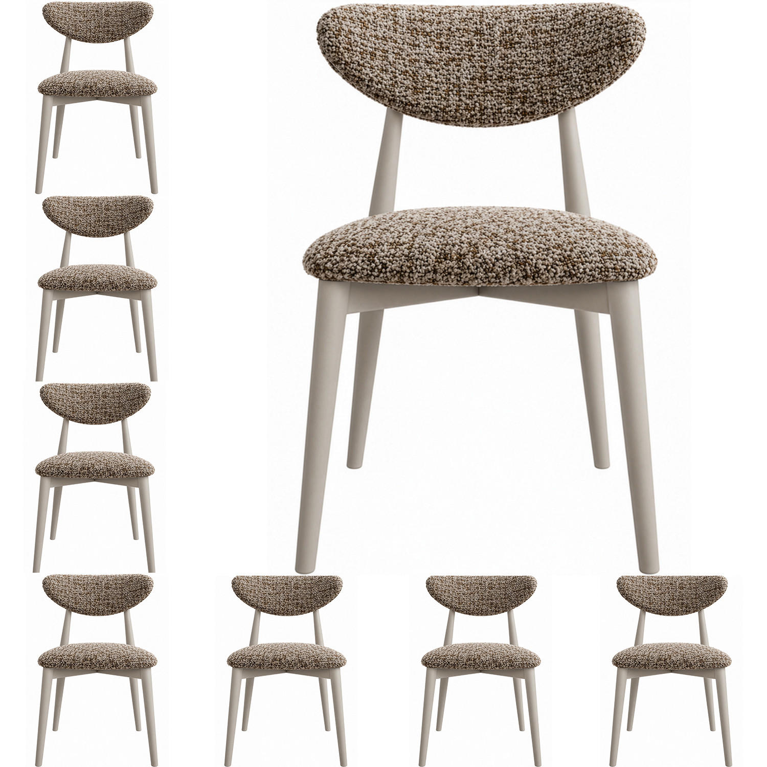 WFL Group Polsterstuhl Braun 53x79x49 cm