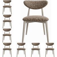 POLSTERSTUHL Mallow – 8er Set – Kaschmirfarbene Holzbeine – Weiche Sitzfläche und Rückenlehne – Braun Chenille - Kaschmir/Braun, Holz/Textil (53/79/49cm) - WFL GROUP