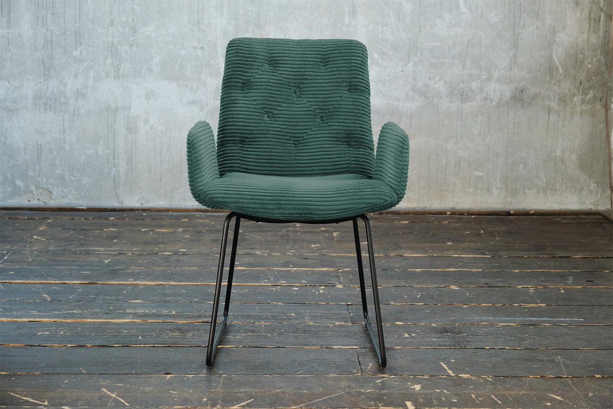 STUHL NEW CHARME Smaragdgrün Cord - Smaragdgrün, Textil (59/87/66cm) - KAWOLA