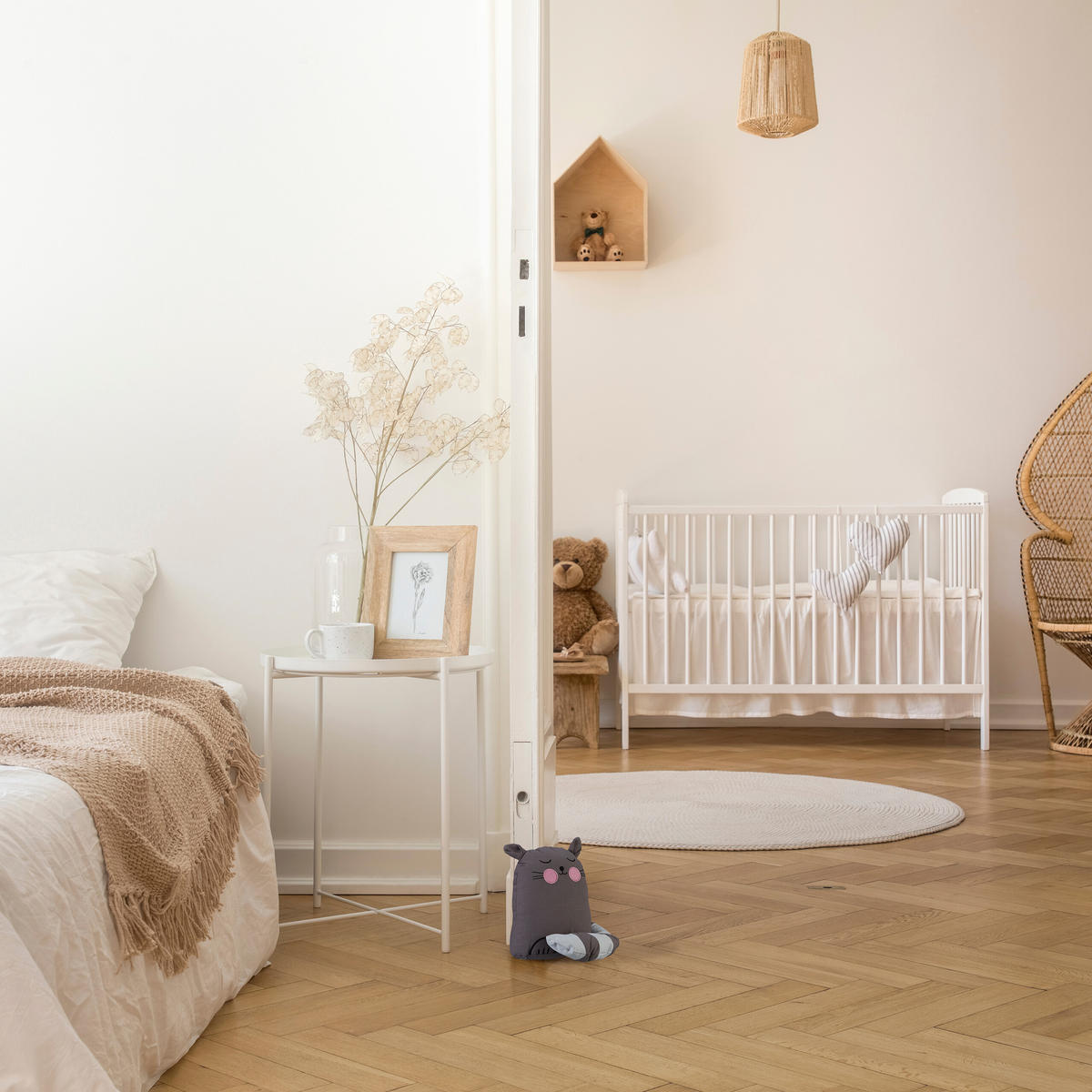 ZARÁŽKA Sivá Biela Ružová Mačka plnená pieskom - sivá, textil/plast (20/15.5cm) - Relaxdays