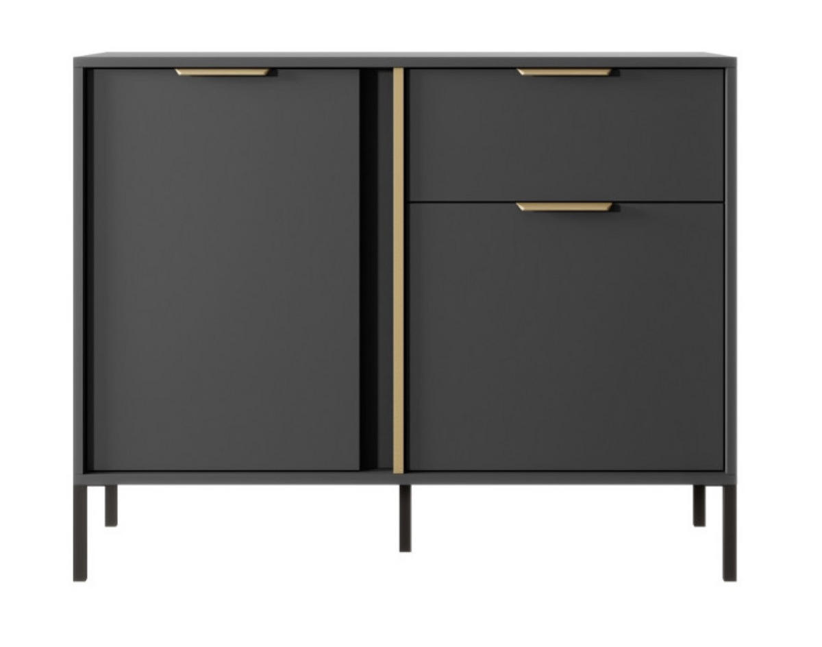 SIDEBOARD Anthrazit LARYSA D - Graphitfarben, Holzwerkstoff (103.3/81.4/39.5cm) - Sepro Meble