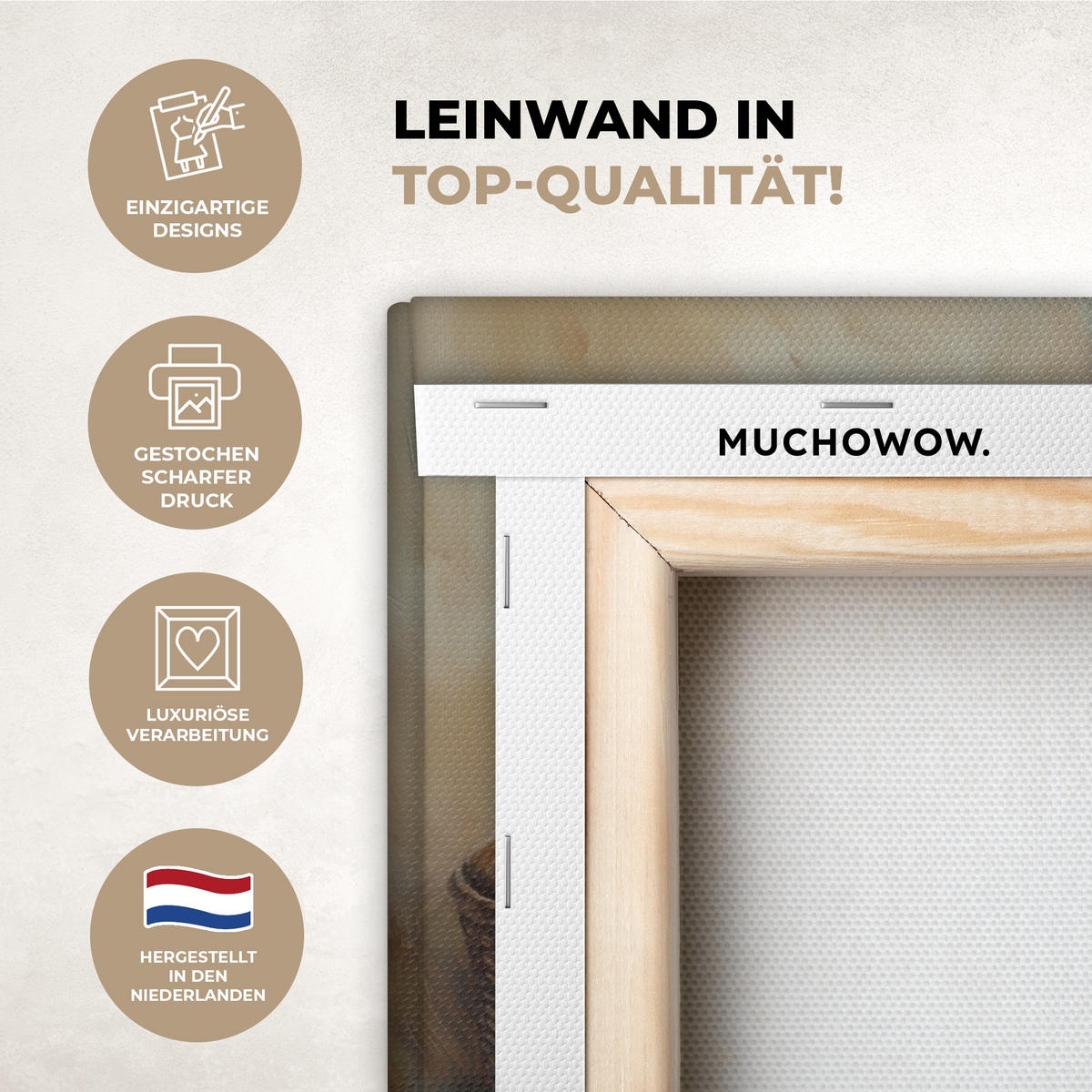 LEINWANDBILD Lavendel - Brot - Stilleben 40x30 cm - Flieder, Textil (40/30cm) - MuchoWow