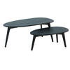 COUCHTISCH 2er Set Massivholz Nierenform Retro Handgefertigt, Schwarz 100x50x42 cm - Schwarz, Holz (50/100/42cm) - KADIMA DESIGN