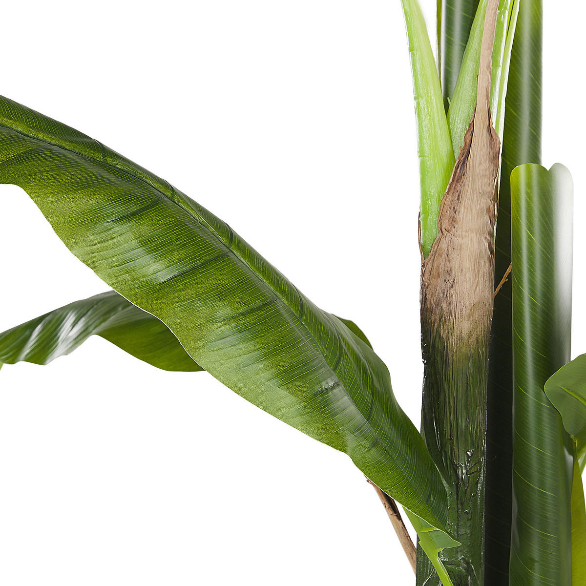KUNSTPFLANZE im Blumentopf 154 cm Grün/Schwarz Banana Tree - Schwarz/Grün, Kunststoff (154cm) - Beliani
