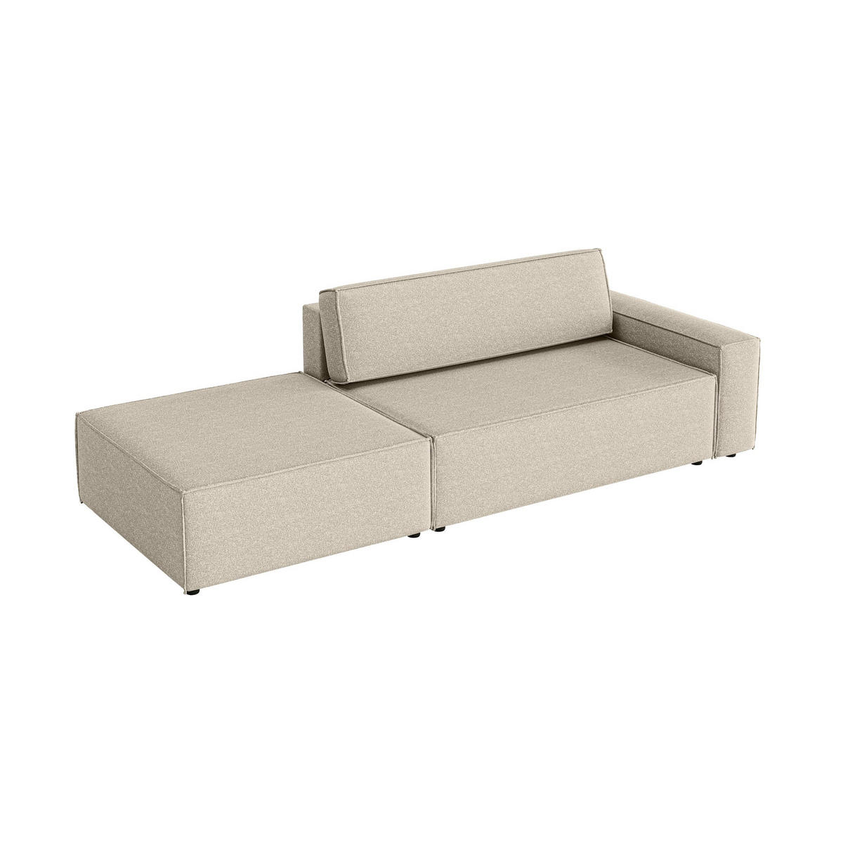 SCHLAFSOFA Lummo Si mit Schlaffunktion, Beige - Beige, Textil (263/70/100cm) - Fedve