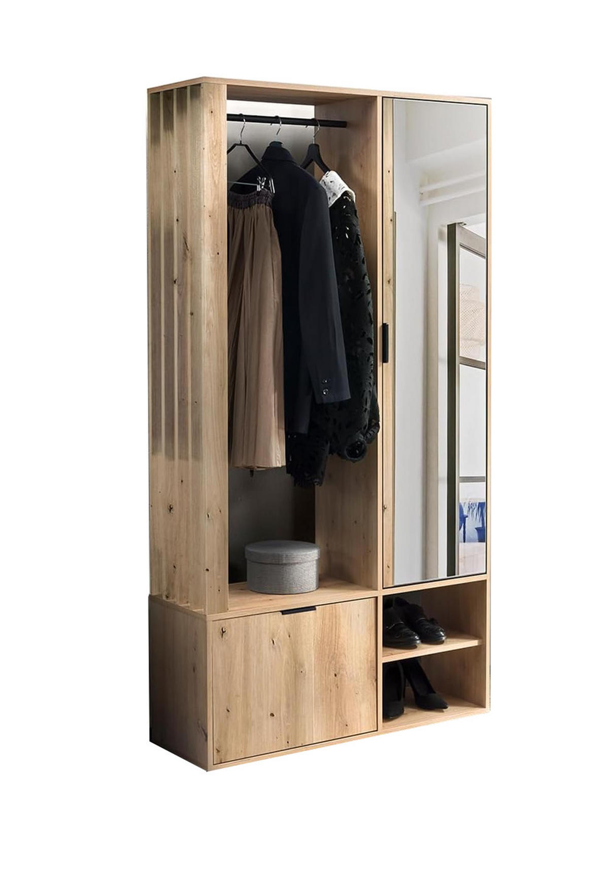 GARDEROBE Milano - Eiche Artisan, Holzwerkstoff (100/189/33cm) - Meblini