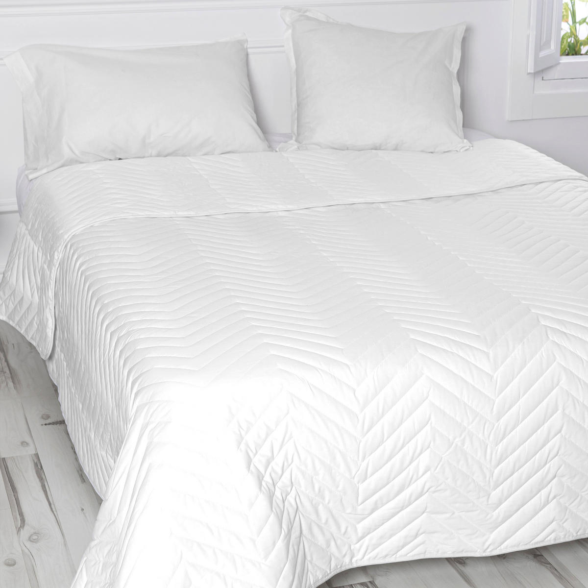 TAGESDECKE arista 240x260 cm (bett 135/140/150) weiss - Weiß, Textil (240/260cm) - Happy Friday