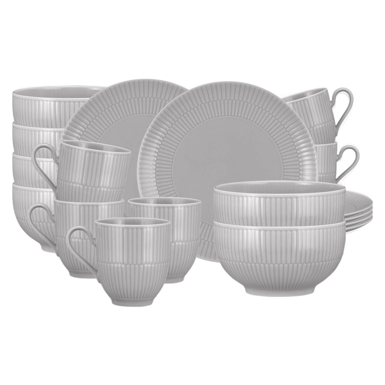 FRÜHSTÜCKS-SET Amina Silbergrau 18er Set - Grau, Keramik (1/1/1cm) - Seltmann Weiden