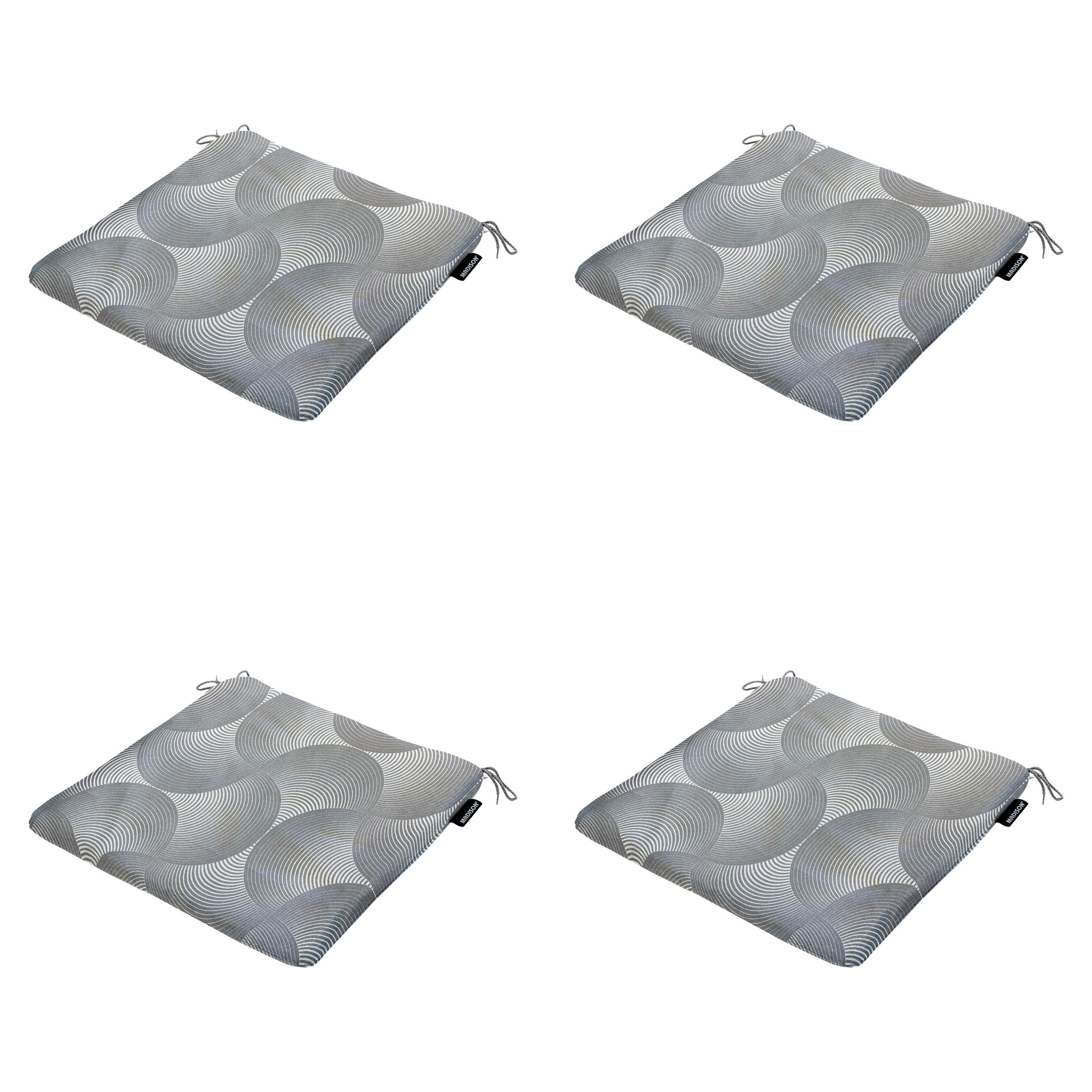 SITZKISSEN Napels - Grau - 40/40/4,5 cm - 4er-Set - Grau, Textil (40/4/40cm) - Madison