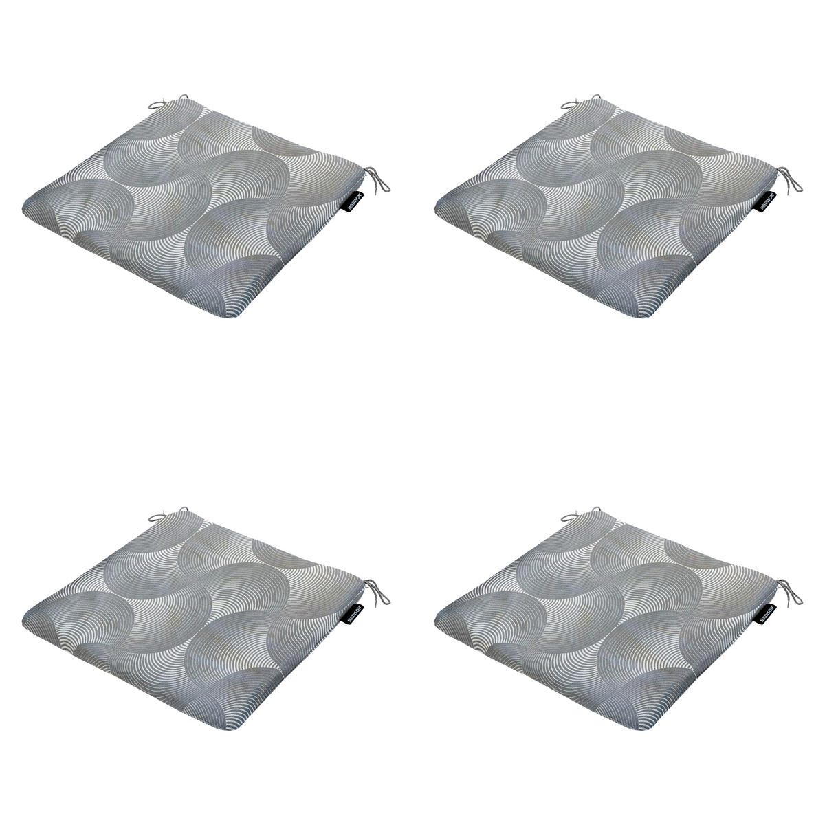 SITZKISSEN Napels - Grau - 40/40/4,5 cm - 4er-Set - Grau, Textil (40/4/40cm) - Madison