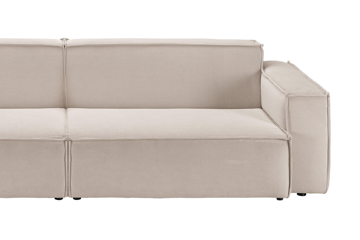 SOFA SAMU Beige Cord - Beige/Schwarz, Textil (266/72/106cm) - KAWOLA