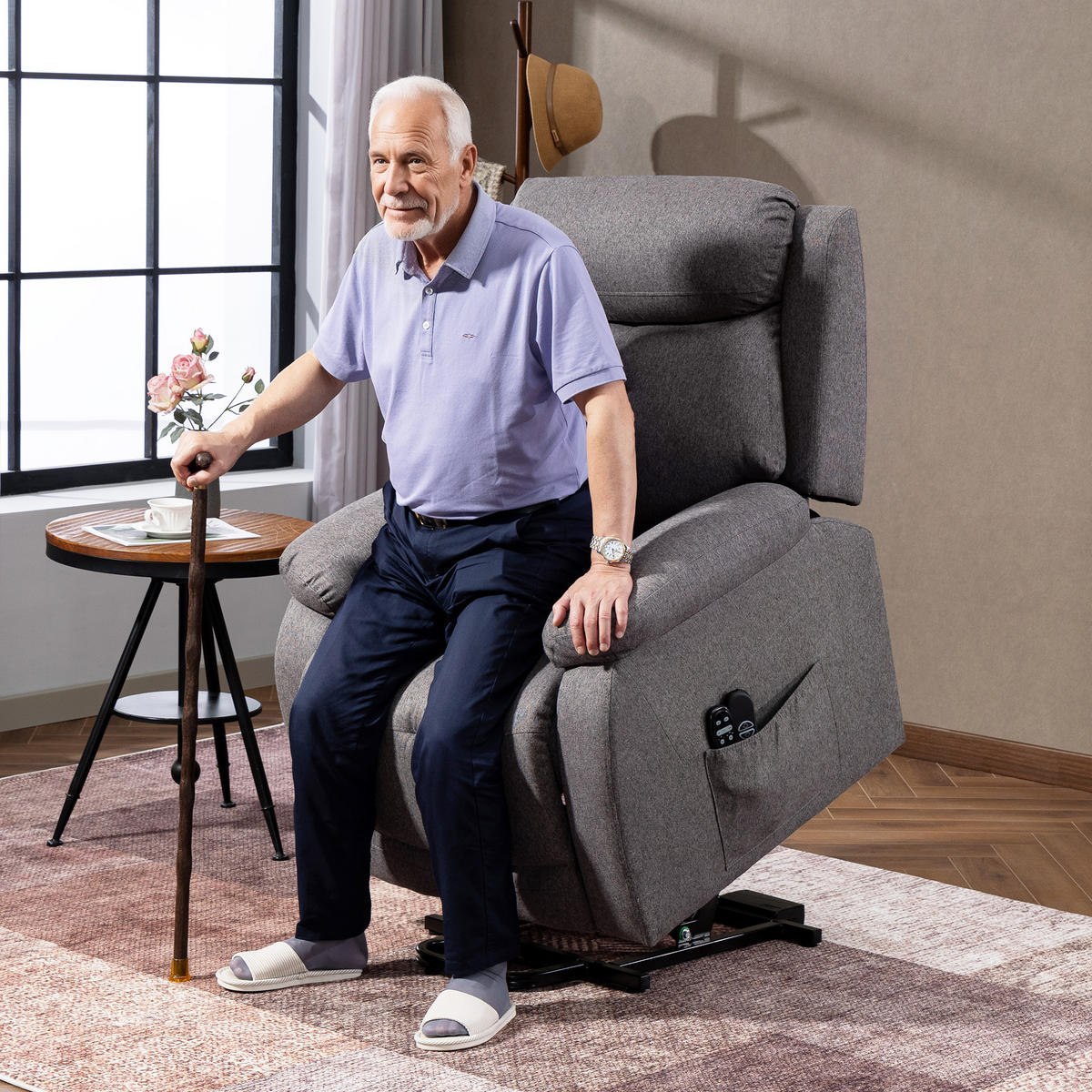 MASSAGESESSEL DE-15400 mit Massage, Heizung und USB Grau - Grau, Metall (86/105/94cm) - ComfortXL
