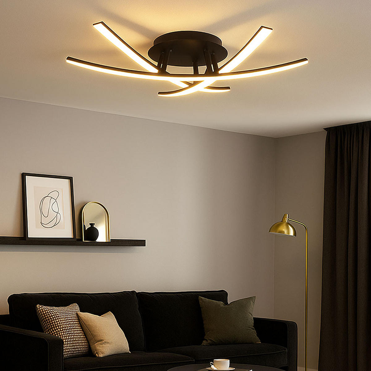 LED DECKENLEUCHTE Metall Schwarz - Schwarz, Metall (41/46/12.5cm)