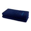 SAUNA SET PEARL 2-TLG - Dunkelblau, Textil (80/200cm) - Möve for Frottana