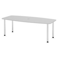 KONFERENZTISCH klein KT22 103/220/74,5 cm in Grau/Chromfüße - Chromfarben/Grau, Holzwerkstoff (103/220/74.5cm) - bümö
