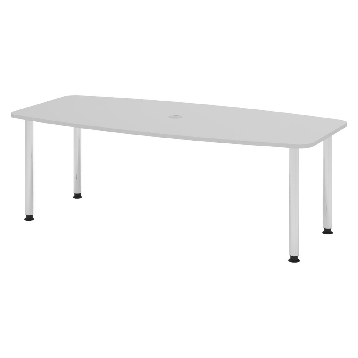 KONFERENZTISCH klein KT22 103/220/74,5 cm in Grau/Chromfüße - Chromfarben/Grau, Holzwerkstoff (103/220/74.5cm) - bümö