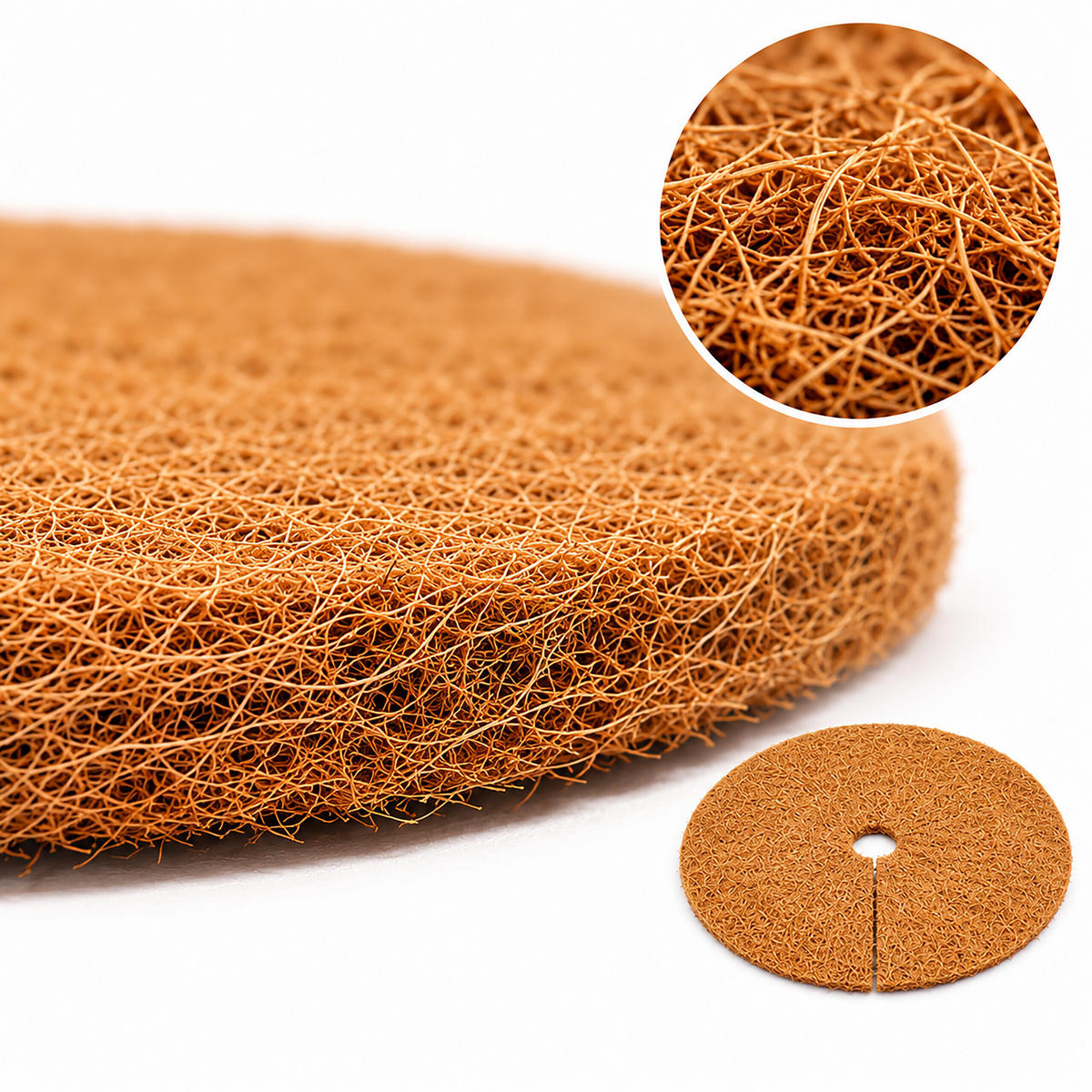 ROHOŽ Přírodní 5dílná-sada kokosová zimní ochrana kulatá 10 mm - světle hnědá, textil (30/1/30cm) - Relaxdays