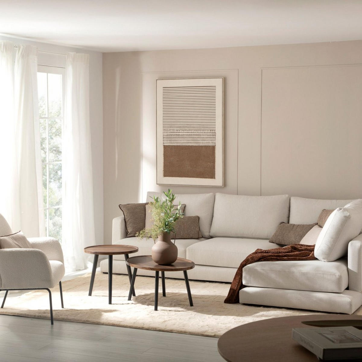 SOFA-CHAISELONGUE Varyag Beige 275 cm x 88 cm - Beige, Textil (275/190cm) - Klast Home