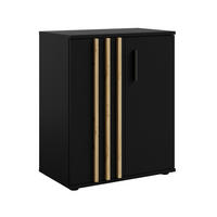 SIDEBOARD Turell 2D Schwarz 60/73/35 cm – Kommode Schmal mit Lamellen - Schwarz, Holzwerkstoff/Kunststoff (60/73/35cm) - AX Living